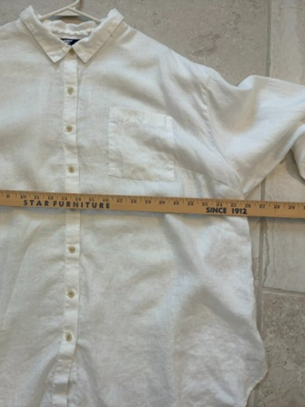Lands End 100% Linen White Button Down Shirt Size 2X Classic Minimal Lagenlook - Picture 8 of 9
